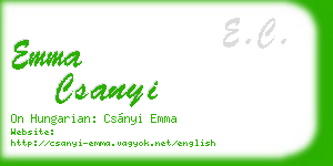 emma csanyi business card